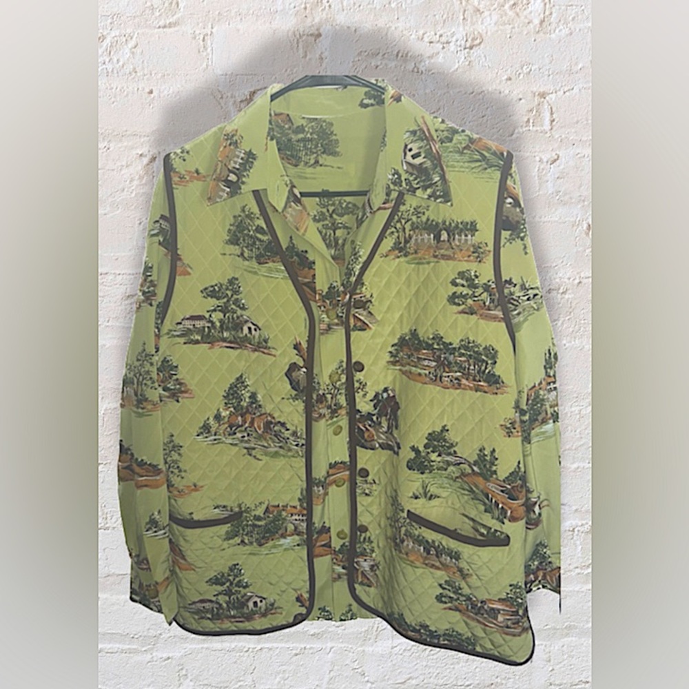 Rare Vintage Designer Silk Shirt and Vest Set (S)